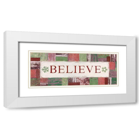 Believe White Modern Wood Framed Art Print with Double Matting by Tava Studios