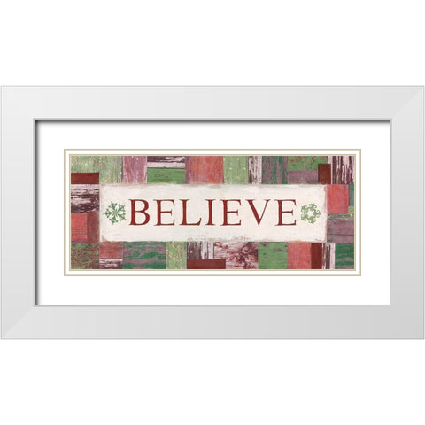 Believe White Modern Wood Framed Art Print with Double Matting by Tava Studios