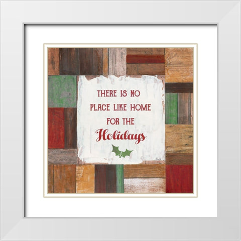 No Place Like White Modern Wood Framed Art Print with Double Matting by Tava Studios