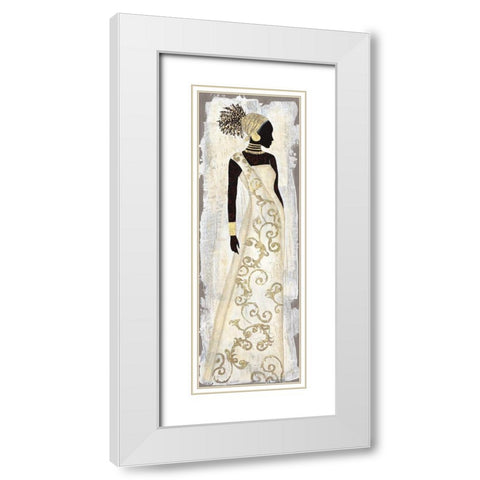 Saharan Charm White Modern Wood Framed Art Print with Double Matting by Tava Studios