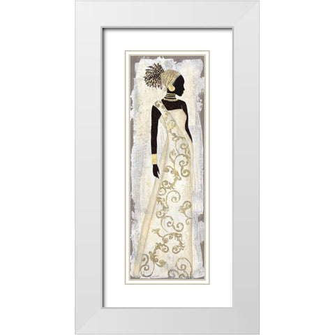 Saharan Charm White Modern Wood Framed Art Print with Double Matting by Tava Studios