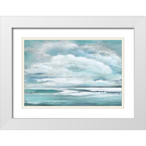 Billowing Clouds White Modern Wood Framed Art Print with Double Matting by Tava Studios