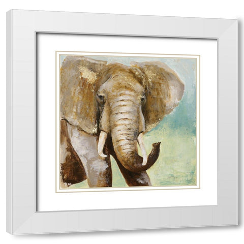 Painterly White Modern Wood Framed Art Print with Double Matting by Tava Studios