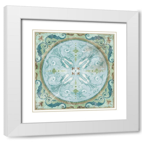 Antique Tile White Modern Wood Framed Art Print with Double Matting by Robinson, Carol