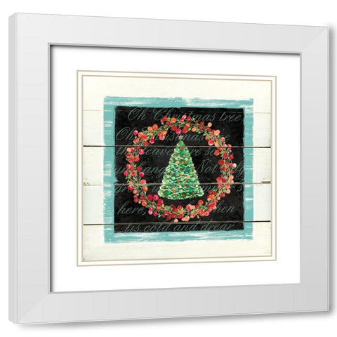 Oh Christmas Tree White Modern Wood Framed Art Print with Double Matting by Robinson, Carol