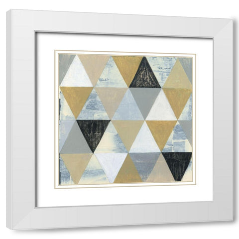 Geometric II White Modern Wood Framed Art Print with Double Matting by Tava Studios