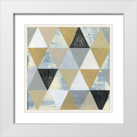 Geometric II White Modern Wood Framed Art Print with Double Matting by Tava Studios