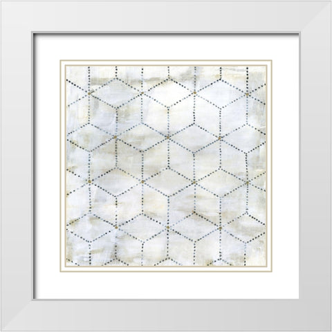 Geometric VI White Modern Wood Framed Art Print with Double Matting by Tava Studios