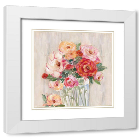 Just Peachy I White Modern Wood Framed Art Print with Double Matting by Swatland, Sally