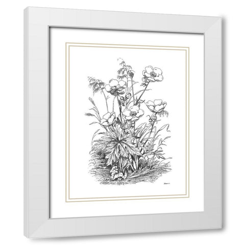 Botanical Black and White Modern Wood Framed Art Print with Double Matting by Donovan, Kelly