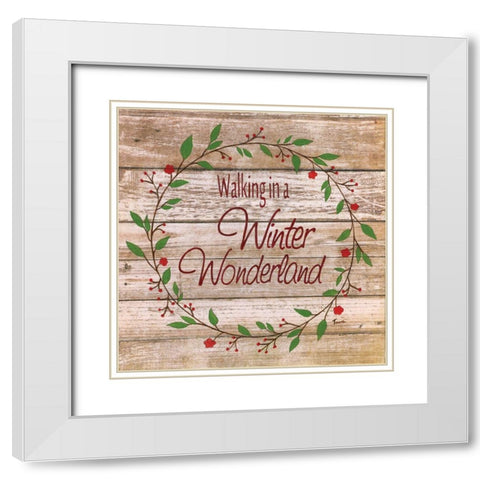 Winter White Modern Wood Framed Art Print with Double Matting by Tava Studios
