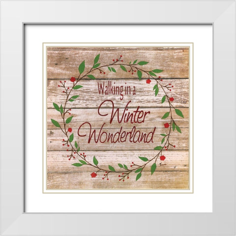 Winter White Modern Wood Framed Art Print with Double Matting by Tava Studios