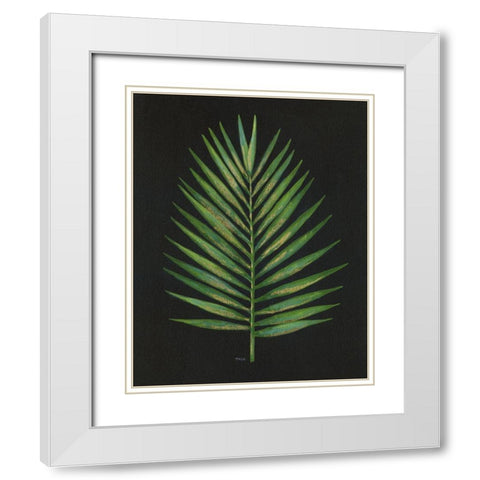 Midnight Palm White Modern Wood Framed Art Print with Double Matting by Tava Studios