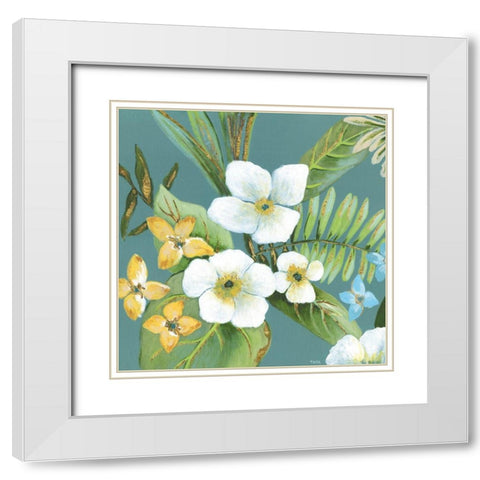 Rainforest I White Modern Wood Framed Art Print with Double Matting by Tava Studios