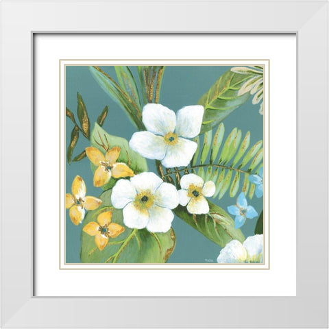 Rainforest I White Modern Wood Framed Art Print with Double Matting by Tava Studios