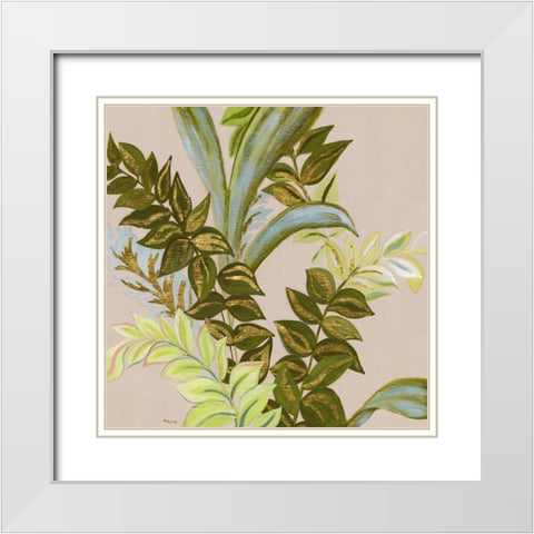 Rainforest II White Modern Wood Framed Art Print with Double Matting by Tava Studios