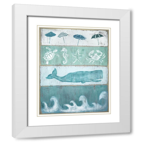By The Sea White Modern Wood Framed Art Print with Double Matting by Tava Studios