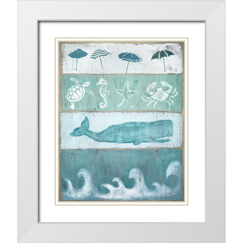 By The Sea White Modern Wood Framed Art Print with Double Matting by Tava Studios