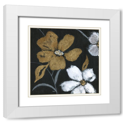 Moonlight Garden I White Modern Wood Framed Art Print with Double Matting by Tava Studios