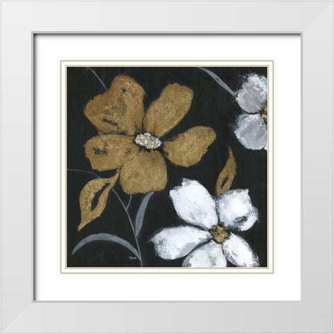 Moonlight Garden I White Modern Wood Framed Art Print with Double Matting by Tava Studios