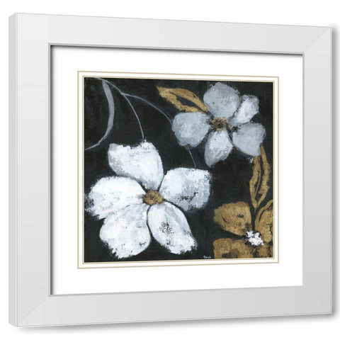 Moonlight Garden II White Modern Wood Framed Art Print with Double Matting by Tava Studios
