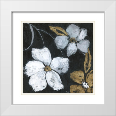 Moonlight Garden II White Modern Wood Framed Art Print with Double Matting by Tava Studios