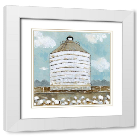 Mill Creek Farm Silo White Modern Wood Framed Art Print with Double Matting by Tava Studios
