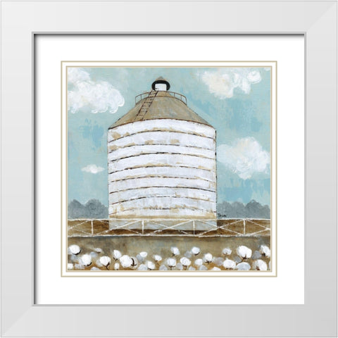 Mill Creek Farm Silo White Modern Wood Framed Art Print with Double Matting by Tava Studios