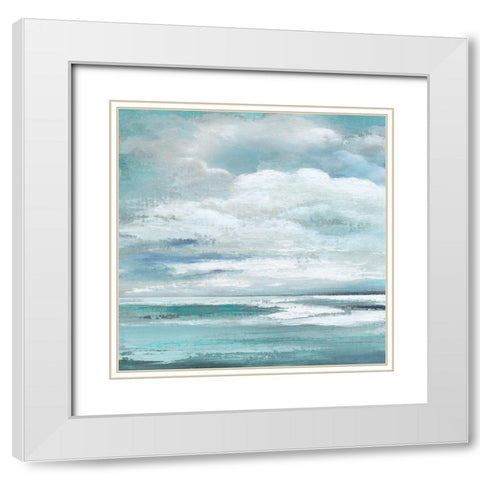 Billowing Clouds White Modern Wood Framed Art Print with Double Matting by Tava Studios