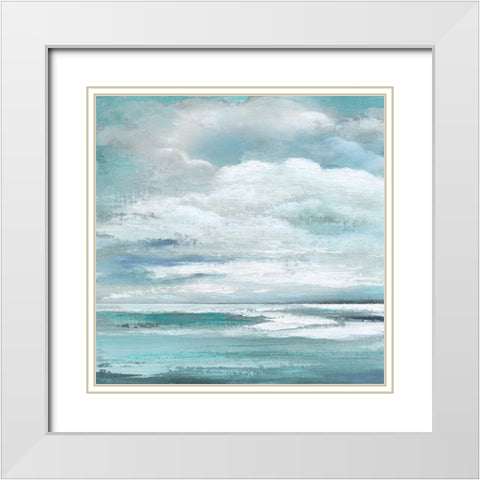 Billowing Clouds White Modern Wood Framed Art Print with Double Matting by Tava Studios