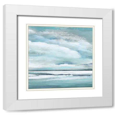 Billowing Clouds White Modern Wood Framed Art Print with Double Matting by Tava Studios