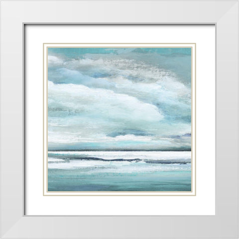 Billowing Clouds White Modern Wood Framed Art Print with Double Matting by Tava Studios