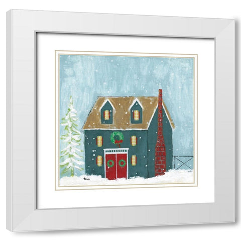 Ready For Christmas White Modern Wood Framed Art Print with Double Matting by Tava Studios