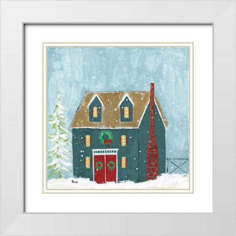 Ready For Christmas White Modern Wood Framed Art Print with Double Matting by Tava Studios