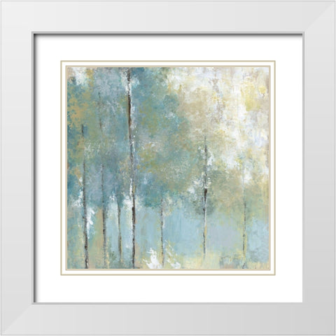 Whispering Light White Modern Wood Framed Art Print with Double Matting by Tava Studios