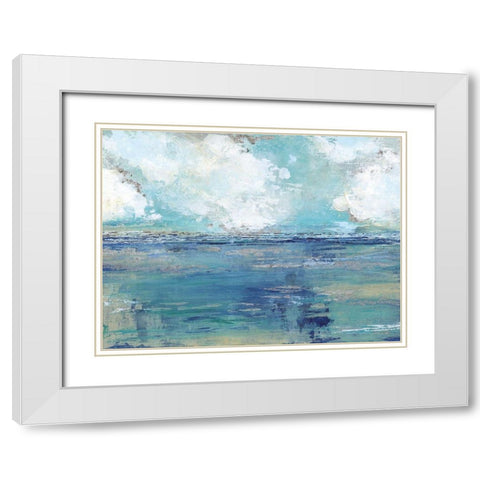 Oceans Away White Modern Wood Framed Art Print with Double Matting by Tava Studios