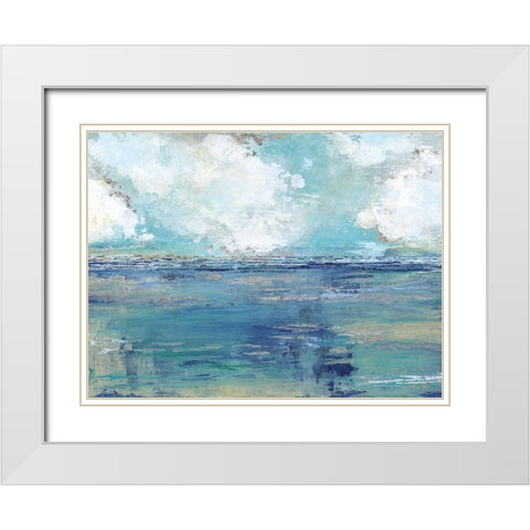 Oceans Away White Modern Wood Framed Art Print with Double Matting by Tava Studios