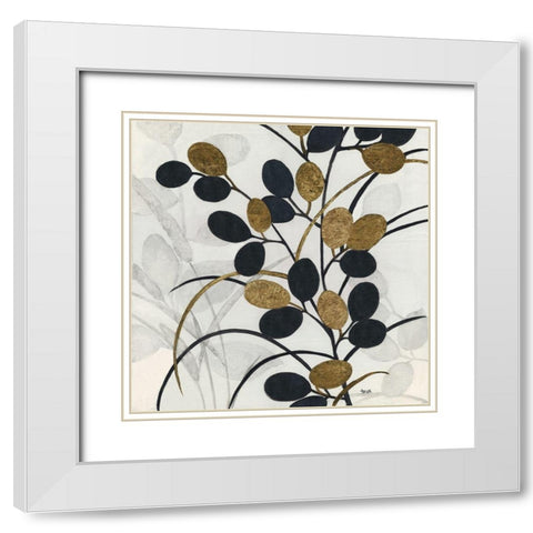 Silhouette Neutre II White Modern Wood Framed Art Print with Double Matting by Tava Studios