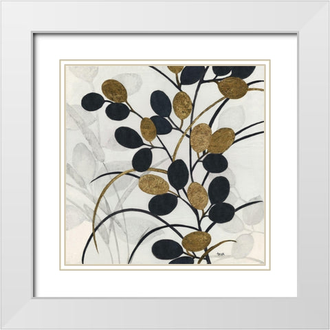 Silhouette Neutre II White Modern Wood Framed Art Print with Double Matting by Tava Studios