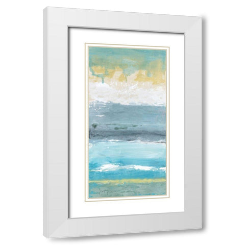 Beach Walk I White Modern Wood Framed Art Print with Double Matting by Tava Studios