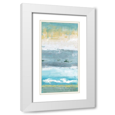 Beach Walk II White Modern Wood Framed Art Print with Double Matting by Tava Studios
