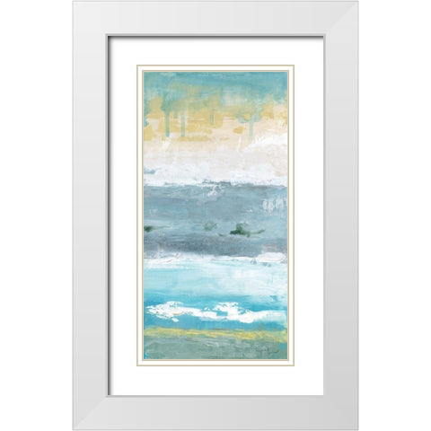 Beach Walk II White Modern Wood Framed Art Print with Double Matting by Tava Studios