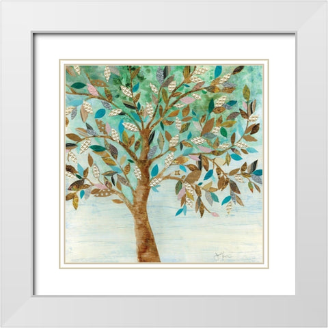 Magical Tree White Modern Wood Framed Art Print with Double Matting by Tava Studios