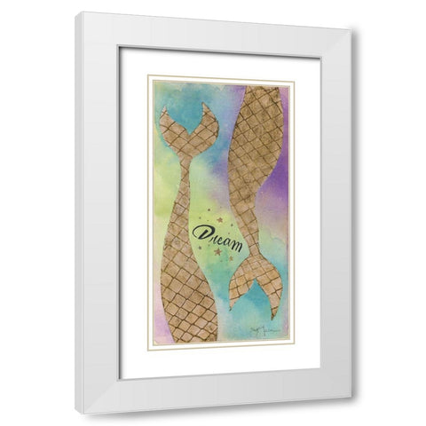 Mermaid Dream White Modern Wood Framed Art Print with Double Matting by Tava Studios