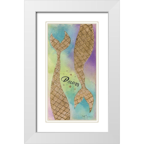 Mermaid Dream White Modern Wood Framed Art Print with Double Matting by Tava Studios
