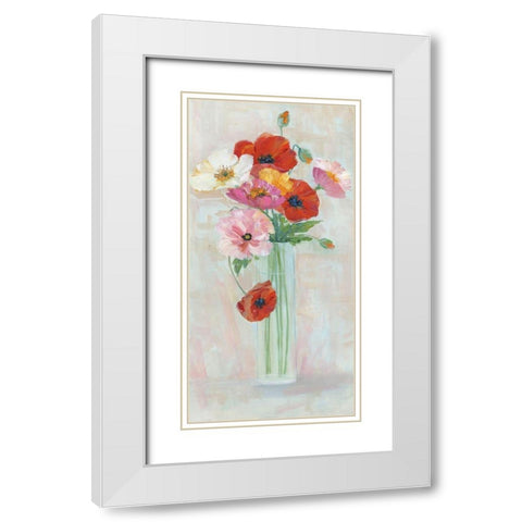 Confetti Poppy White Modern Wood Framed Art Print with Double Matting by Swatland, Sally