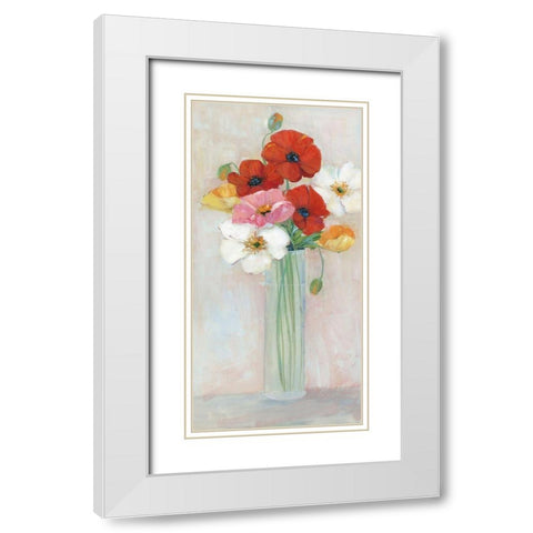 Confetti Poppy White Modern Wood Framed Art Print with Double Matting by Swatland, Sally