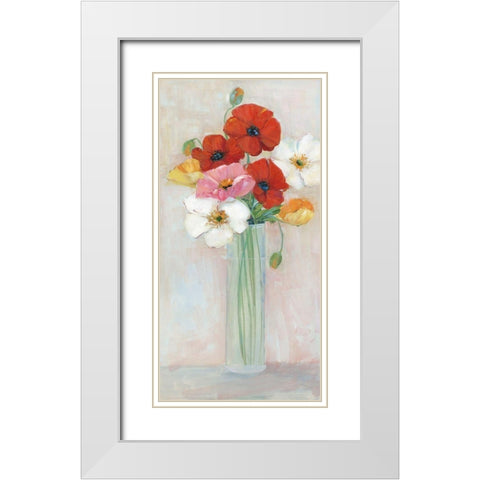 Confetti Poppy White Modern Wood Framed Art Print with Double Matting by Swatland, Sally