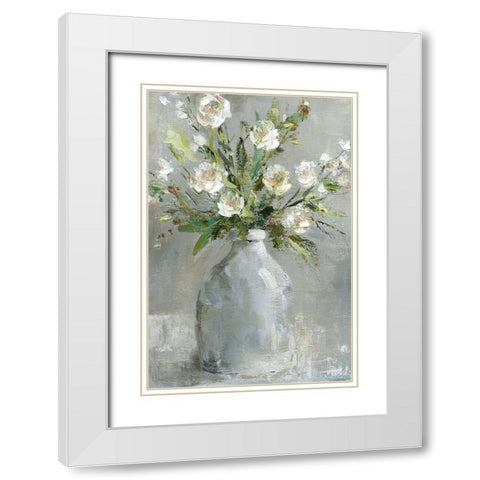 Country Bouquet White Modern Wood Framed Art Print with Double Matting by Robinson, Carol