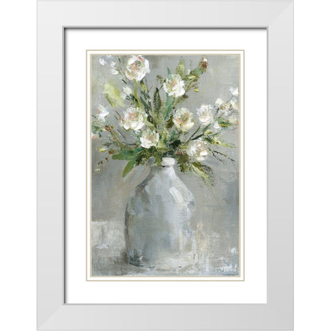 Country Bouquet White Modern Wood Framed Art Print with Double Matting by Robinson, Carol